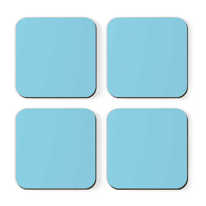 Square Coffee Drink Solid Color Coasters Gift Set-Set of 4-Andaz Press-White-