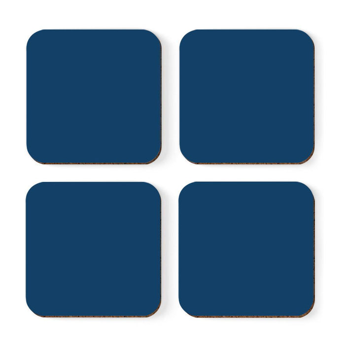 Square Coffee Drink Solid Color Coasters Gift Set-Set of 4-Andaz Press-White-