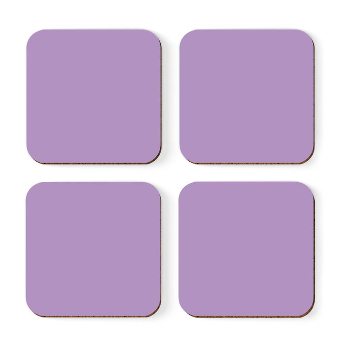 Square Coffee Drink Solid Color Coasters Gift Set-Set of 4-Andaz Press-White-