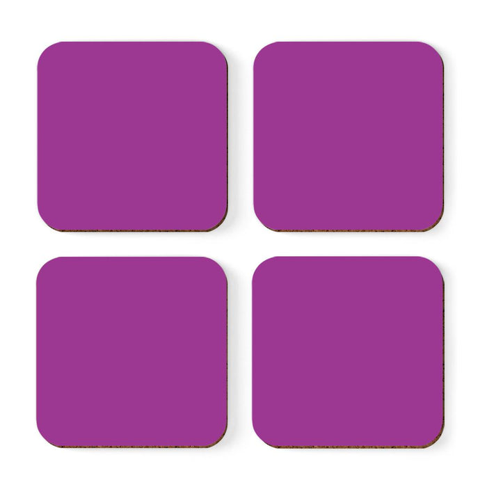 Square Coffee Drink Solid Color Coasters Gift Set-Set of 4-Andaz Press-White-
