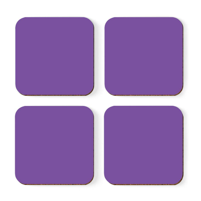 Square Coffee Drink Solid Color Coasters Gift Set-Set of 4-Andaz Press-White-