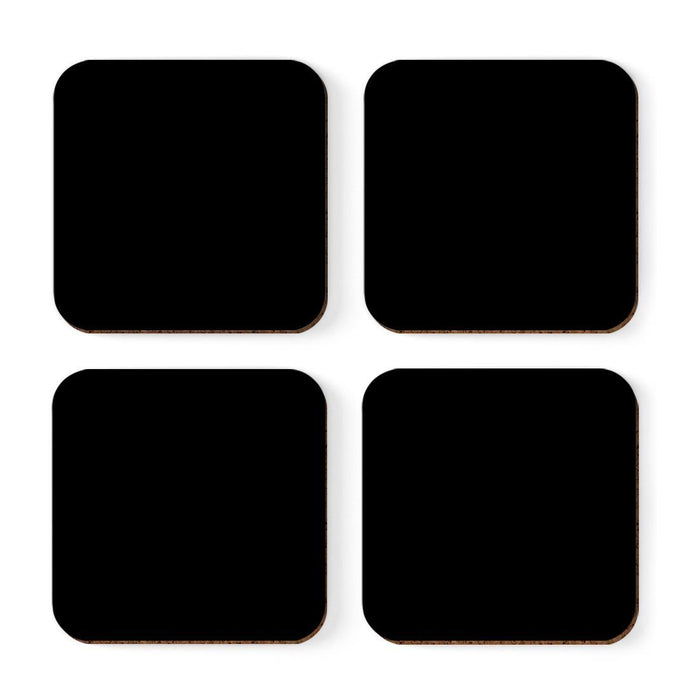 Square Coffee Drink Solid Color Coasters Gift Set-Set of 4-Andaz Press-White-