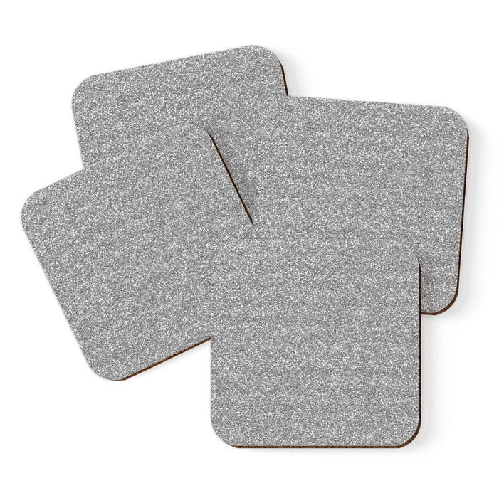 Square Coffee Drink Solid Color Coasters Gift Set-Set of 4-Andaz Press-White-