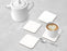Square Coffee Drink Solid Color Coasters Gift Set-Set of 4-Andaz Press-White-