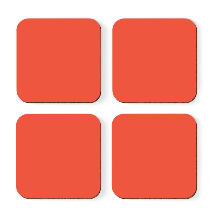 Square Coffee Drink Solid Color Coasters Gift Set-Set of 4-Andaz Press-White-