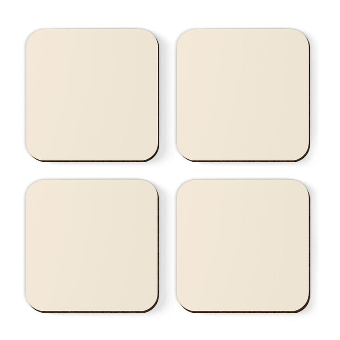 Square Coffee Drink Solid Color Coasters Gift Set-Set of 4-Andaz Press-White-