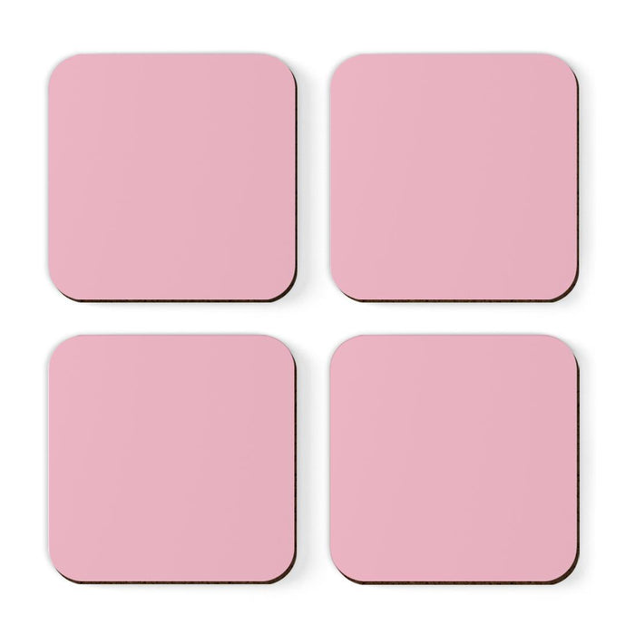 Square Coffee Drink Solid Color Coasters Gift Set-Set of 4-Andaz Press-White-