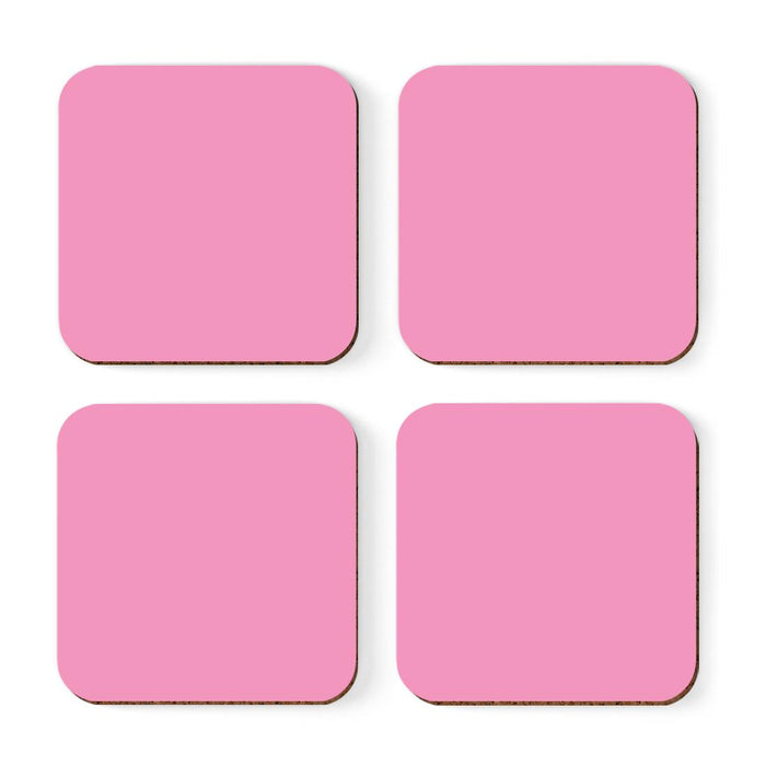Square Coffee Drink Solid Color Coasters Gift Set-Set of 4-Andaz Press-White-