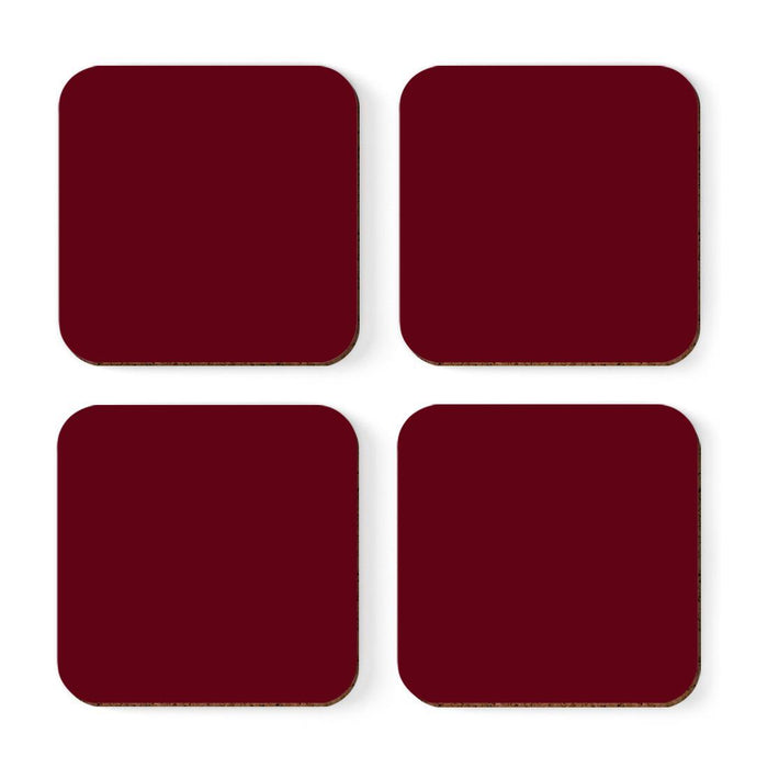 Square Coffee Drink Solid Color Coasters Gift Set-Set of 4-Andaz Press-White-