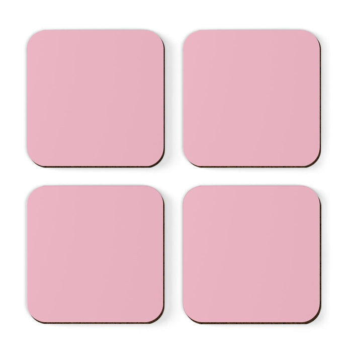Square Coffee Drink Solid Color Coasters Gift Set-Set of 4-Andaz Press-Blush Pink-