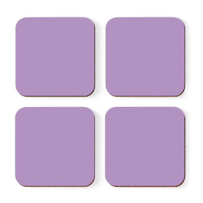 Square Coffee Drink Solid Color Coasters Gift Set-Set of 4-Andaz Press-Lavender-