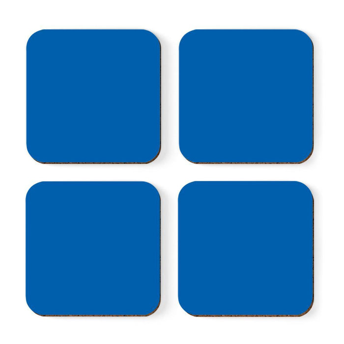 Square Coffee Drink Solid Color Coasters Gift Set-Set of 4-Andaz Press-Royal Blue-