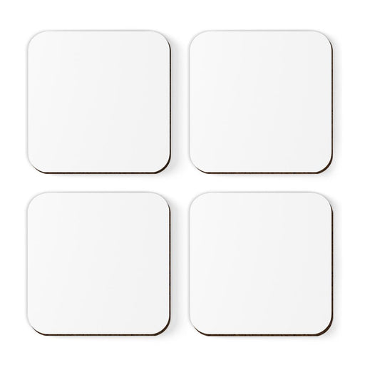 Square Coffee Drink Solid Color Coasters Gift Set-Set of 4-Andaz Press-White-