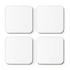 Square Coffee Drink Solid Color Coasters Gift Set-Set of 4-Andaz Press-White-