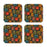Square Drink Coffee Coasters Gift Set, Boho Design-Set of 4-Andaz Press-Boho Aqua Llama-