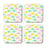 Square Drink Coffee Coasters Gift Set, Boho Design-Set of 4-Andaz Press-Boho Aqua Llama-