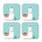 Square Drink Coffee Coasters Gift Set, Boho Design-Set of 4-Andaz Press-Boho Aqua Llama-