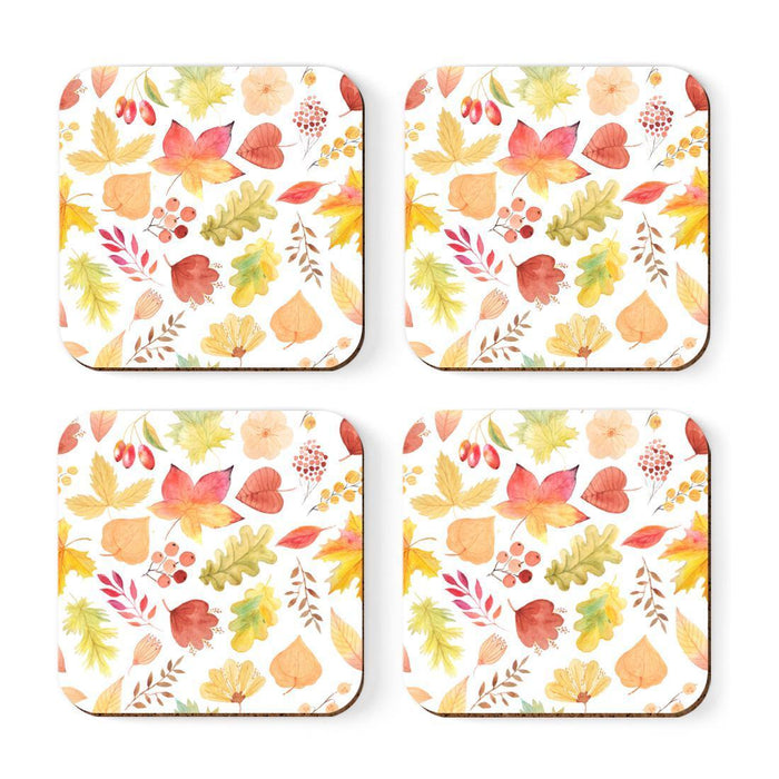 Square Drink Coffee Coasters Gift Set, Boho-Set of 4-Andaz Press-Boho Blue Gold Pebbles-