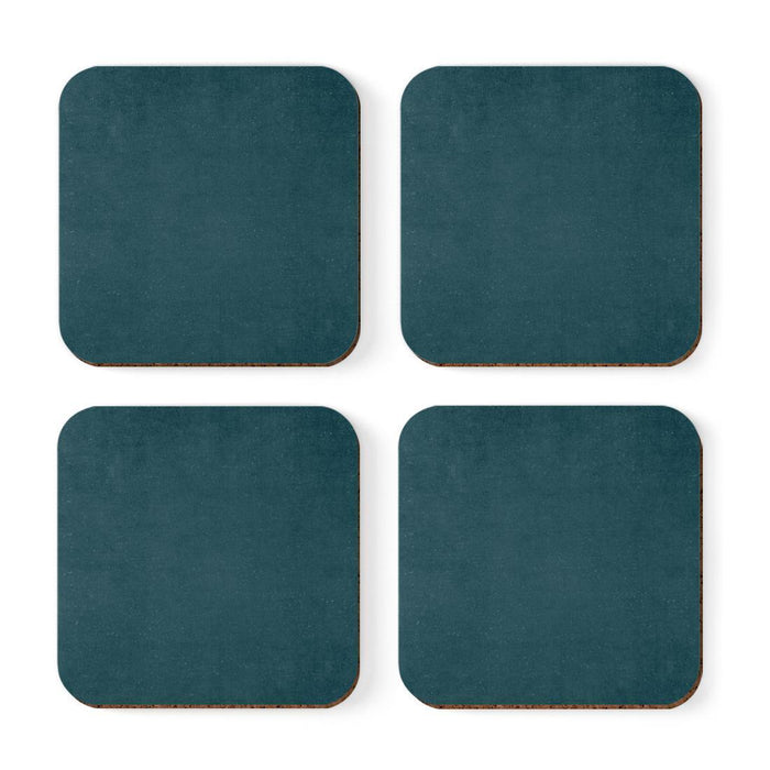 Square Drink Coffee Coasters Gift Set, Boho-Set of 4-Andaz Press-Boho Blue Gold Pebbles-
