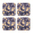 Square Drink Coffee Coasters Gift Set, Boho-Set of 4-Andaz Press-Boho Blue Gold Pebbles-