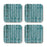 Square Drink Coffee Coasters Gift Set, Boho-Set of 4-Andaz Press-Boho Blue Gold Pebbles-