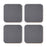 Square Drink Coffee Coasters Gift Set, Boho-Set of 4-Andaz Press-Gray Texture-