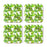 Square Drink Coffee Coasters Gift Set, Boho-Set of 4-Andaz Press-Green Tropical Palm Monstera Leaves-