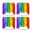Square Drink Coffee Coasters Gift Set, Boho-Set of 4-Andaz Press-Watercolor Rainbow Brush Strokes-