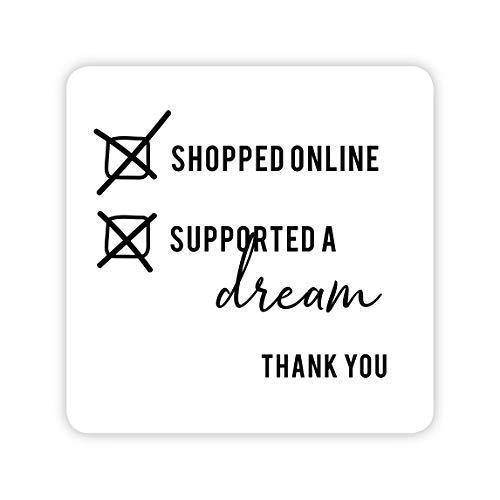 Square Small Business Sticker Labels 120-Pack-set of 120-Andaz Press-Shopped Online, Supported A Dream, Thank You-