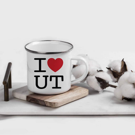 Stainless Steel Campfire Coffee Mug Gag Gift, I Love Utah, Heart Graphic-Set of 1-Andaz Press-