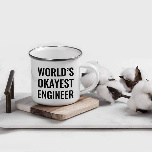 Stainless Steel Campfire Coffee Mug Gag Gift, World's Okayest Engineer-Set of 1-Andaz Press-
