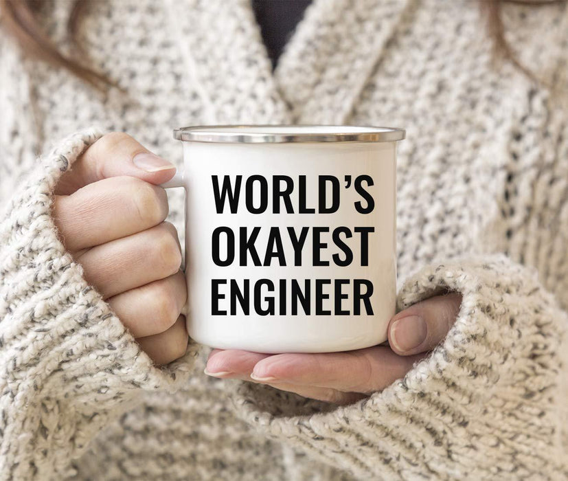 Stainless Steel Campfire Coffee Mug Gag Gift, World's Okayest Engineer-Set of 1-Andaz Press-