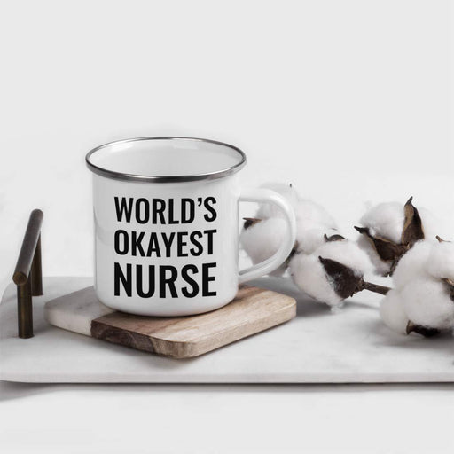 Stainless Steel Campfire Coffee Mug Gag Gift, World's Okayest Nurse-Set of 1-Andaz Press-