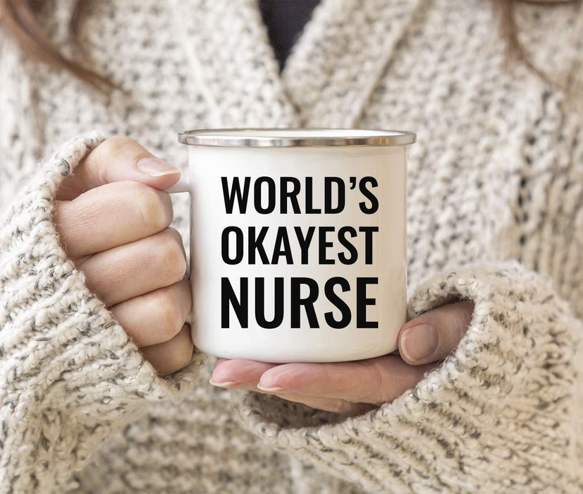Stainless Steel Campfire Coffee Mug Gag Gift, World's Okayest Nurse-Set of 1-Andaz Press-