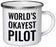 Stainless Steel Campfire Coffee Mug Gag Gift, World's Okayest Pilot-Set of 1-Andaz Press-