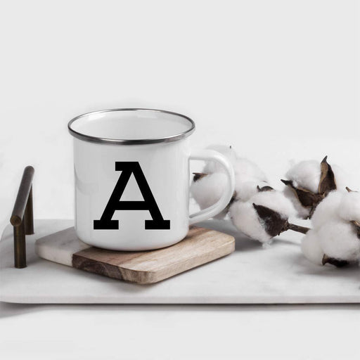 Stainless Steel Campfire Coffee Mug Gift, Camp Monogram Initial A-Set of 1-Andaz Press-