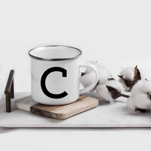 Stainless Steel Campfire Coffee Mug Gift, Camp Monogram Initial C-Set of 1-Andaz Press-