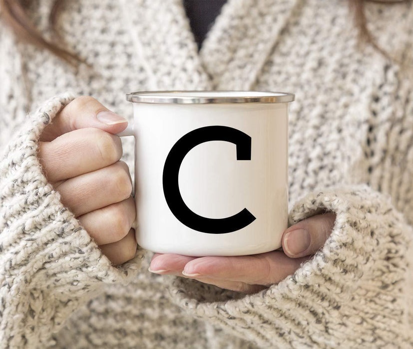 Stainless Steel Campfire Coffee Mug Gift, Camp Monogram Initial C-Set of 1-Andaz Press-