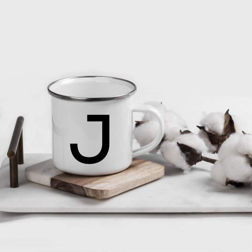 Stainless Steel Campfire Coffee Mug Gift, Camp Monogram Initial J-Set of 1-Andaz Press-