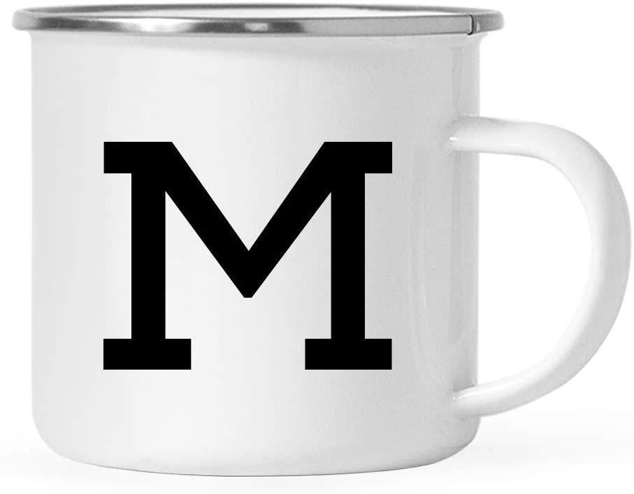 Stainless Steel Campfire Coffee Mug Gift, Camp Monogram Initial M-Set of 1-Andaz Press-