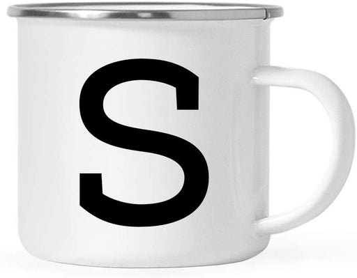 Stainless Steel Campfire Coffee Mug Gift, Camp Monogram Initial S-Set of 1-Andaz Press-