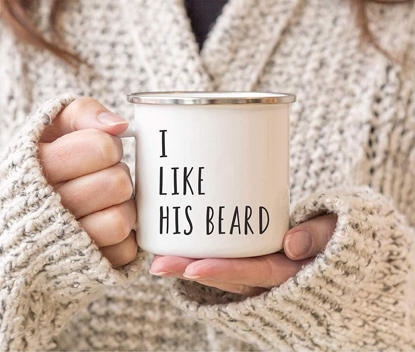Stainless Steel Campfire Coffee Mugs Gift Set, I Like His Beard, I Like Her Butt-Set of 2-Andaz Press-