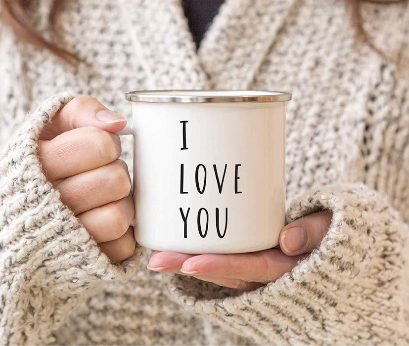 Stainless Steel Campfire Coffee Mugs Gift Set, I Love You, I Know-Set of 2-Andaz Press-