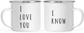 Stainless Steel Campfire Coffee Mugs Gift Set, I Love You, I Know-Set of 2-Andaz Press-