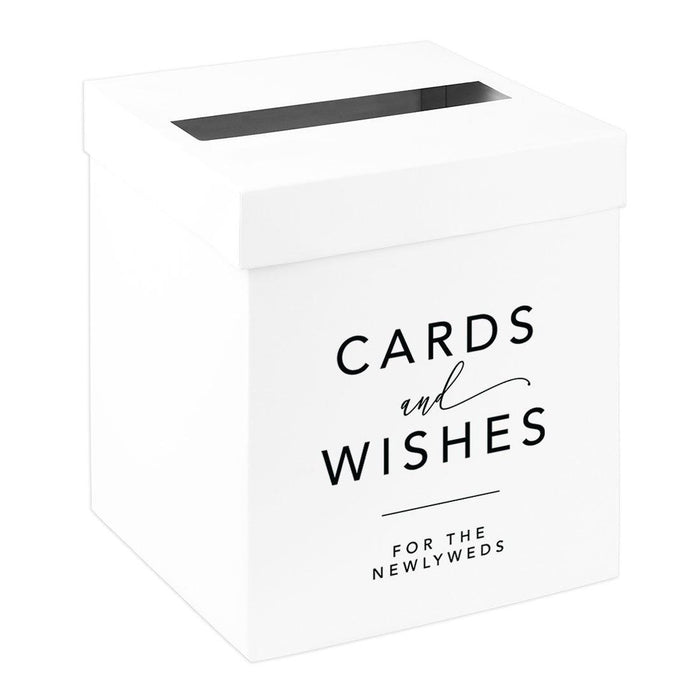 Sturdy White Wedding Day Card Box Wedding Gift Box-Set of 1-Andaz Press-Minimal-