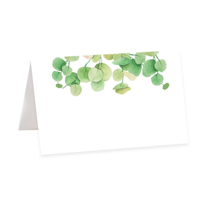 Table Tent Place Cards for Wedding Party Tables, Seating Name Place Cards, Design 1-Set of 56-Andaz Press-Eucalyptus Greenery-