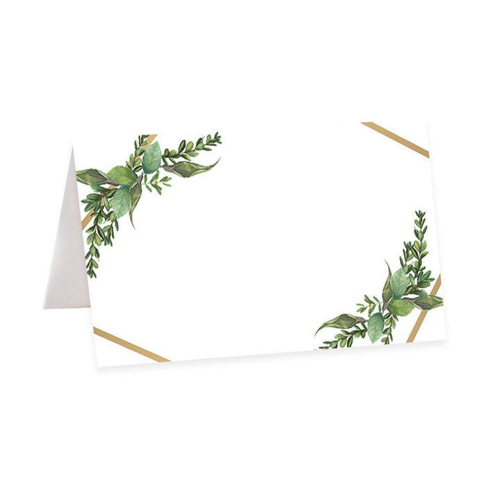 Table Tent Place Cards for Wedding Party Tables, Seating Name Place Cards, Design 2-Set of 56-Andaz Press-Geometric Copper and Greenery-