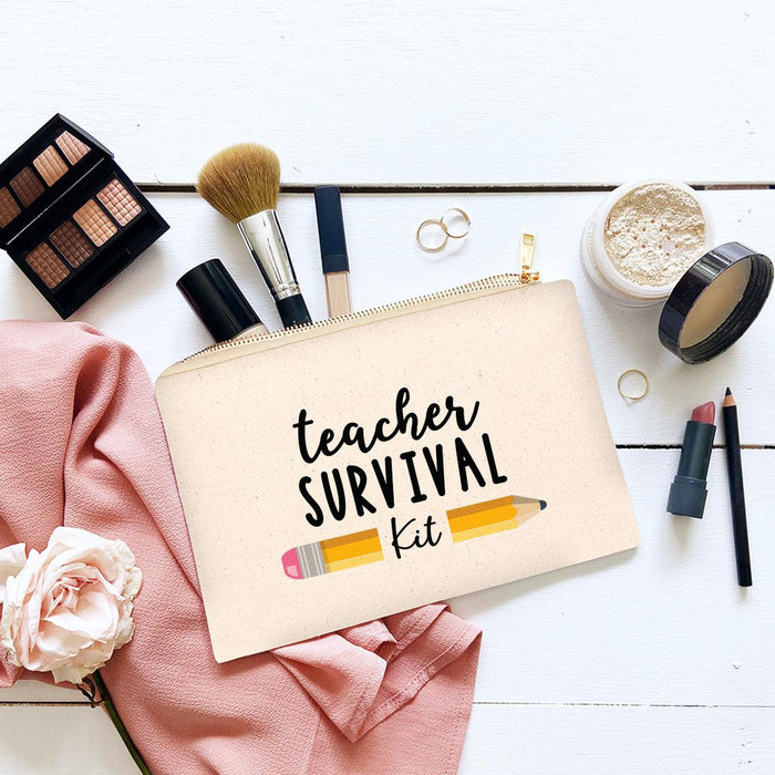 Teacher Appreciation Cosmetic Bags - Aesthetic Bag for Teacher Supplies, 4 Designs Available-Set of 1-Andaz Press-Boho Teacher-