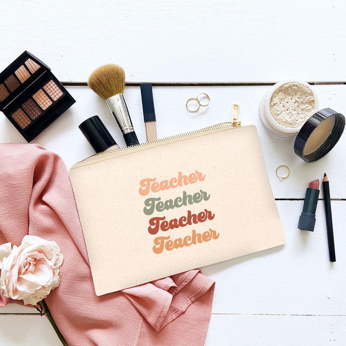 Teacher Appreciation Cosmetic Bags - Aesthetic Bag for Teacher Supplies, 4 Designs Available-Set of 1-Andaz Press-Boho Teacher-