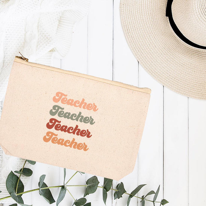 Teacher Appreciation Cosmetic Bags - Aesthetic Bag for Teacher Supplies, 4 Designs Available-Set of 1-Andaz Press-Boho Teacher-